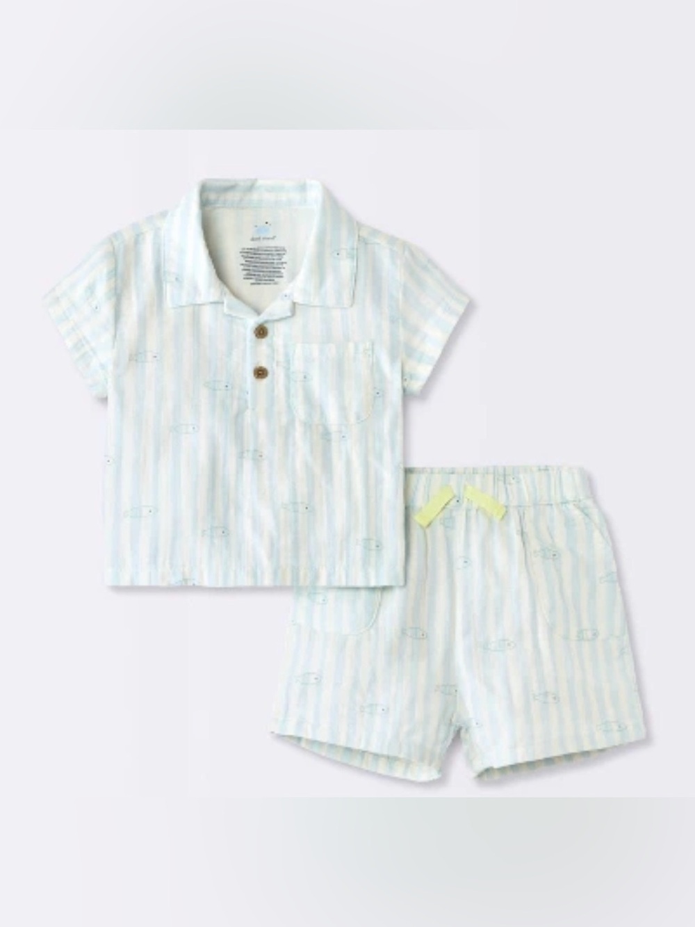 Cloud Island Striped Set - Short Sleeve Top & Shorts 6-9 months